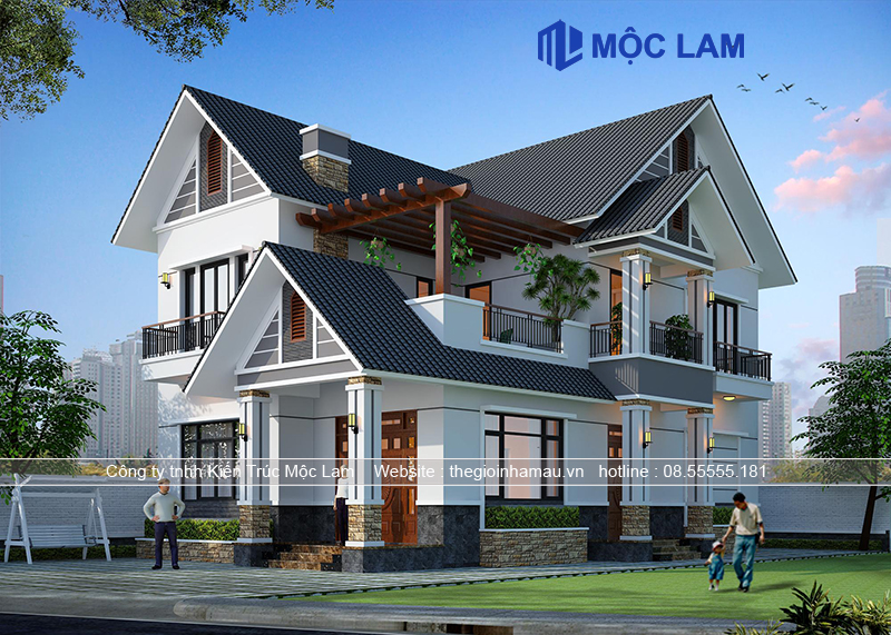 10 mẫu biệt thự 2 tầng mái thái đẹp, chi phí chỉ hơn 1 tỷ