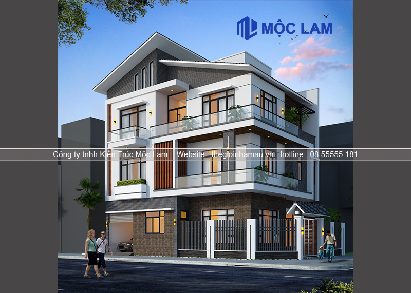 Hồ Sơ Mẫu Thiết Kế Nhà Lô Góc 3 Tầng Hiện Đại, Đẹp
