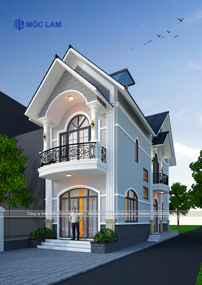 Mẫu Nhà Phố 2 Tầng Mái Thái Đẹp