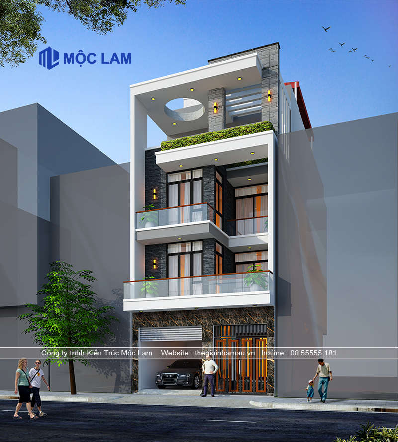 Bán Bản Vẽ Mẫu Nhà Ống 4 Tầng Hiện Đại