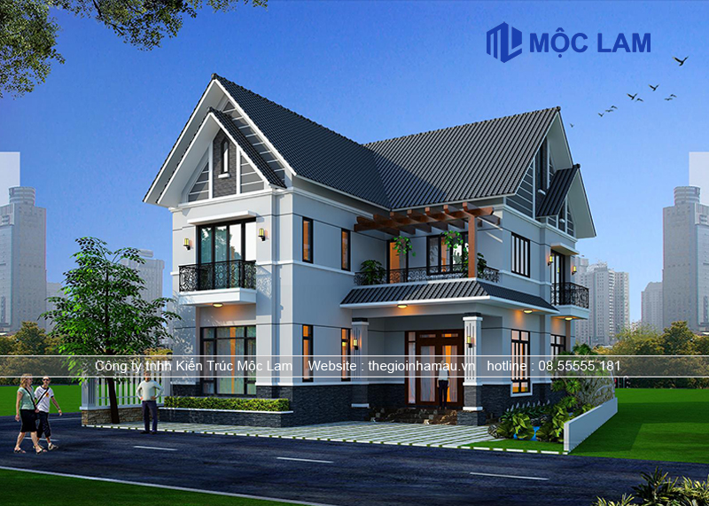 Bản vẽ thiết kế nhà 2 tầng đẹp, hiện đại 2024
