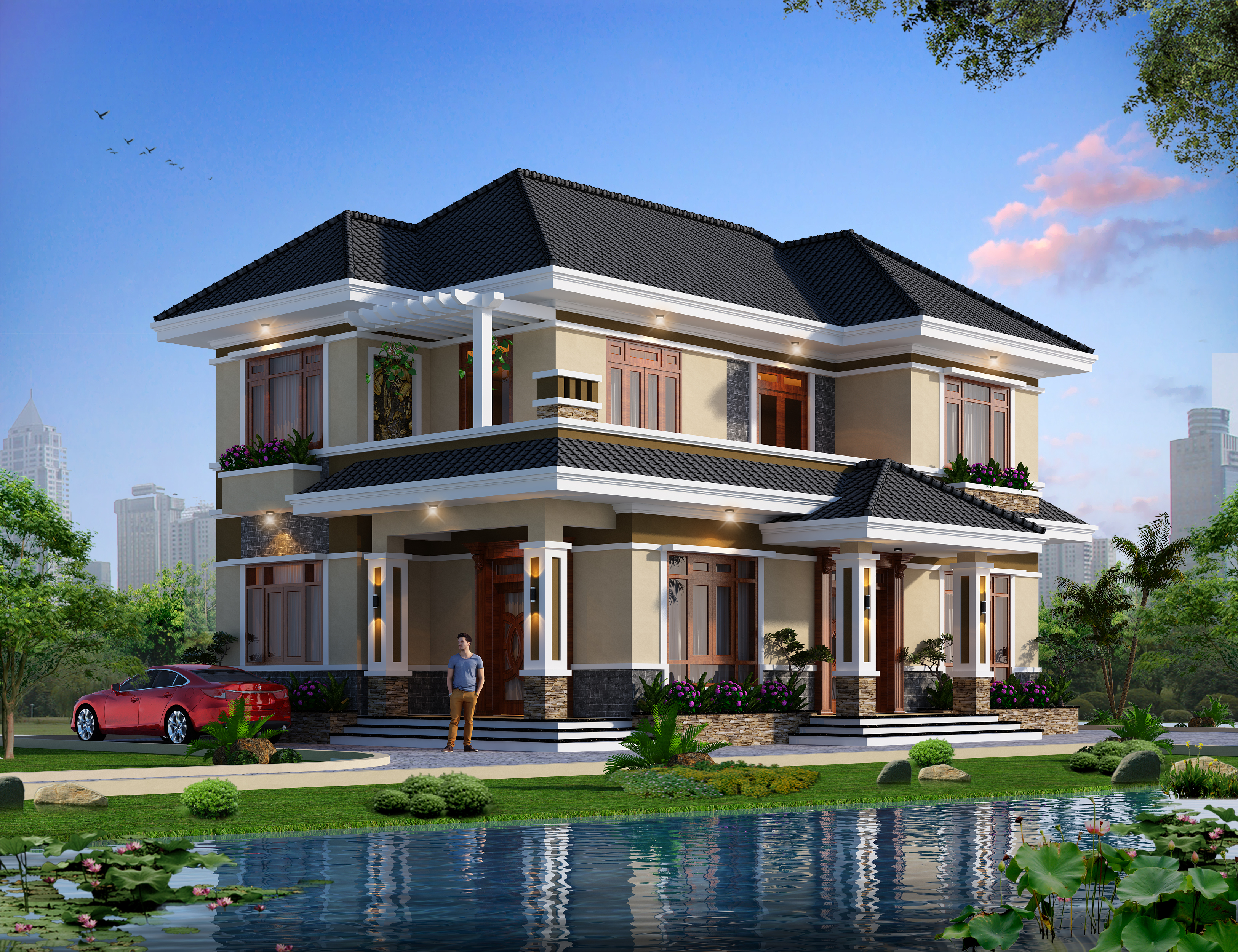 Mẫu thiết kế nhà biệt thự đẹp tại Thái Bình