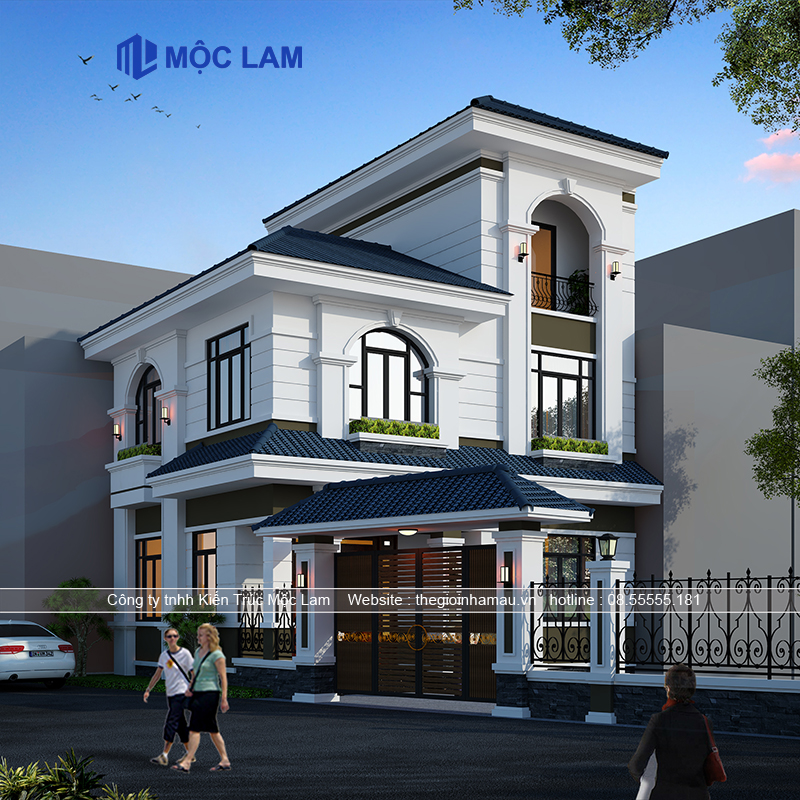 Mẫu thiết kế nhà 3 tầng 70m2 mái nhật đẹp