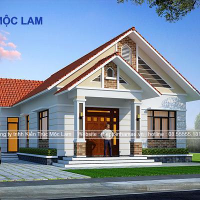 Hình ảnh thiết kế nhà 1 tầng mái thái đẹp, hiện đại