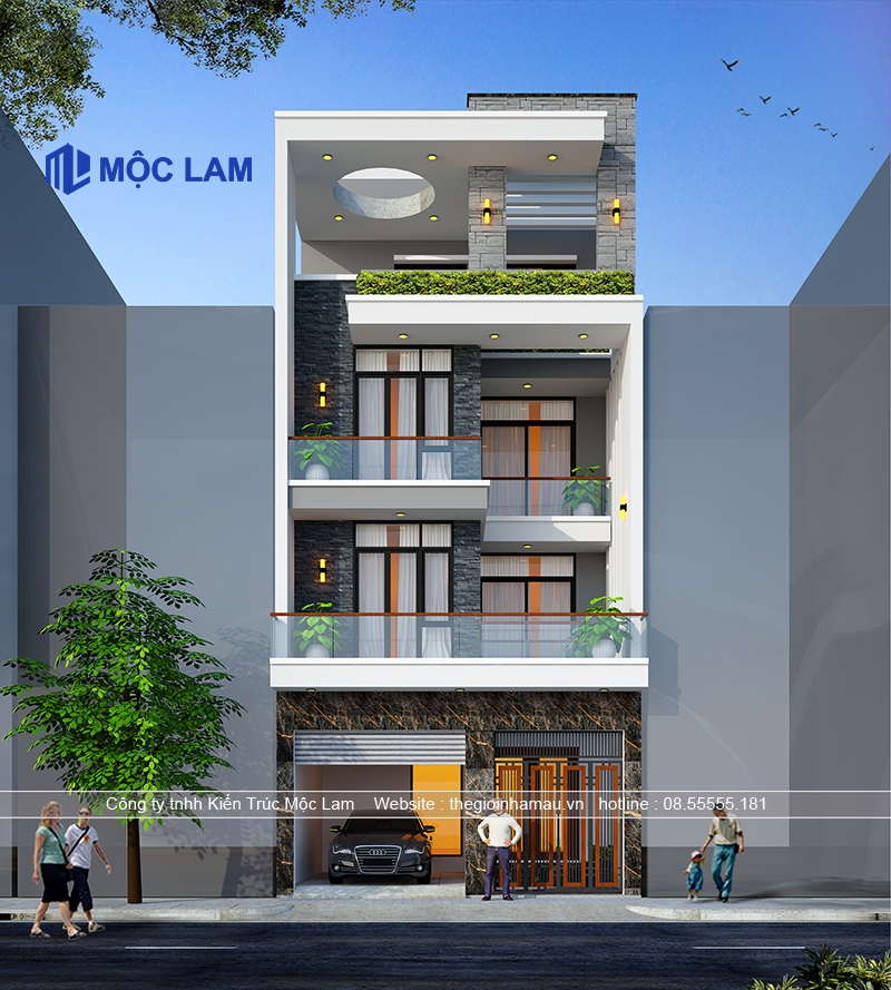 Mẫu nhà phố 4 tầng hiện đại
