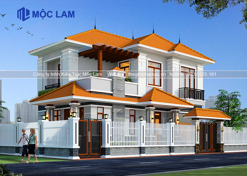 Mẫu thiết kế nhà 2 tầng mái nhật đẹp