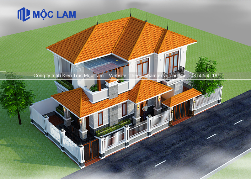 Mẫu nhà 2 tầng mái nhật đẹp