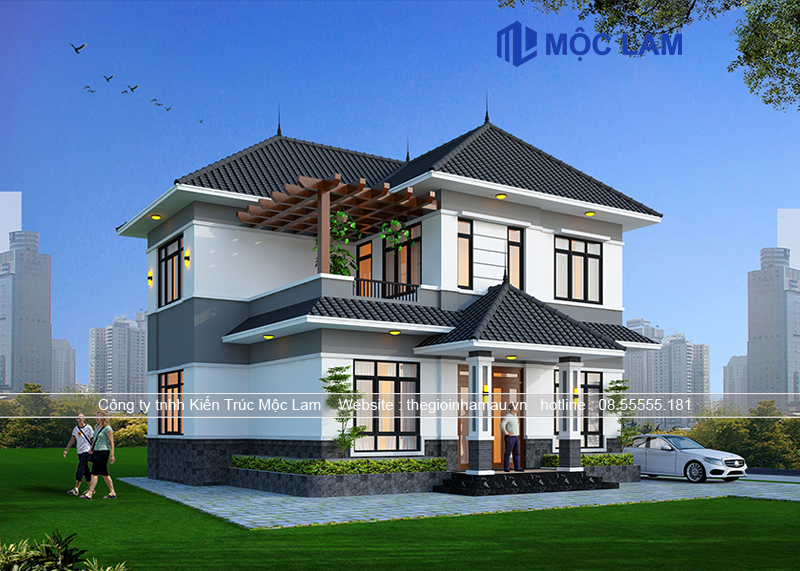 Mẫu Thiết Kế Nhà 2 Tầng Mái Nhật