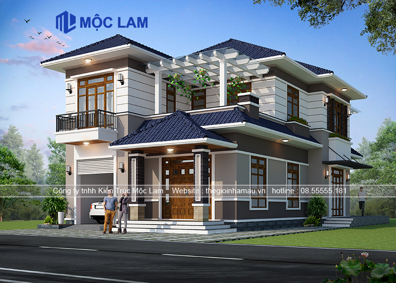 Phối Cảnh Nhà Mái Nhật 2 Tầng Đẹp