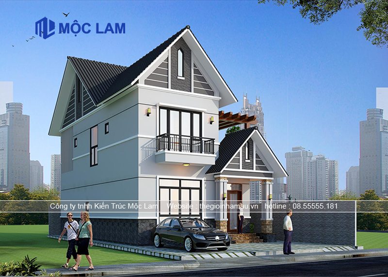 Mẫu Thiết Kế Nhà 2 Tầng Mái Thái 100m2