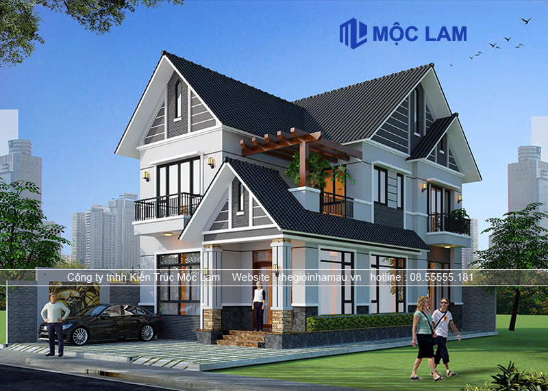 Mẫu Thiết Kế Nhà 2 Tầng Mái Thái 100m2