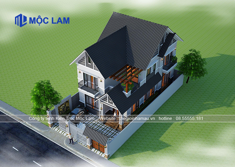 Mẫu Thiết Kế Nhà 2 Tầng Mái Thái 100m2