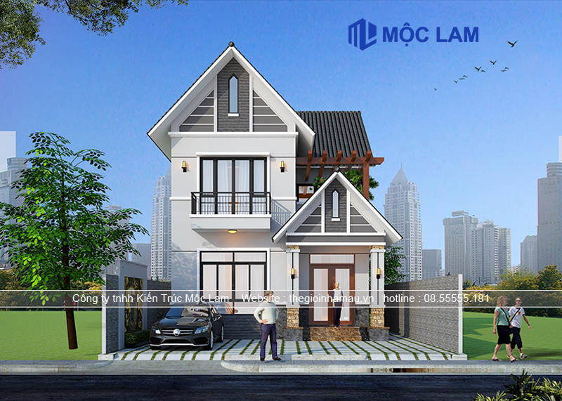Mẫu Thiết Kế Nhà 2 Tầng Mái Thái 100m2