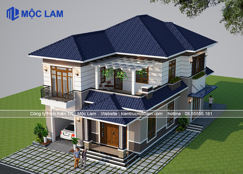 Phối Cảnh Nhà Mái Nhật 2 Tầng Đẹp