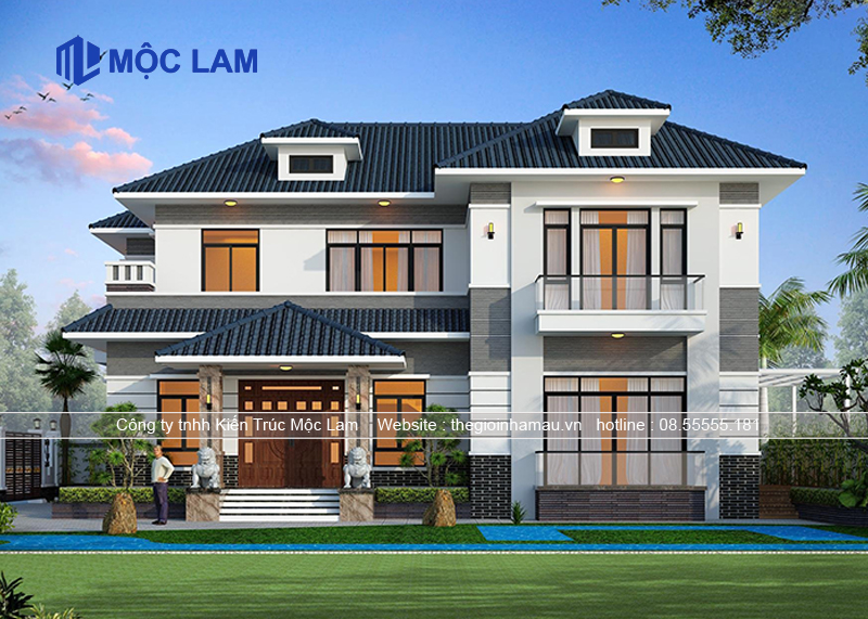 Phối Cảnh Mẫu Nhà Mái Nhật 2 Tầng Đẹp