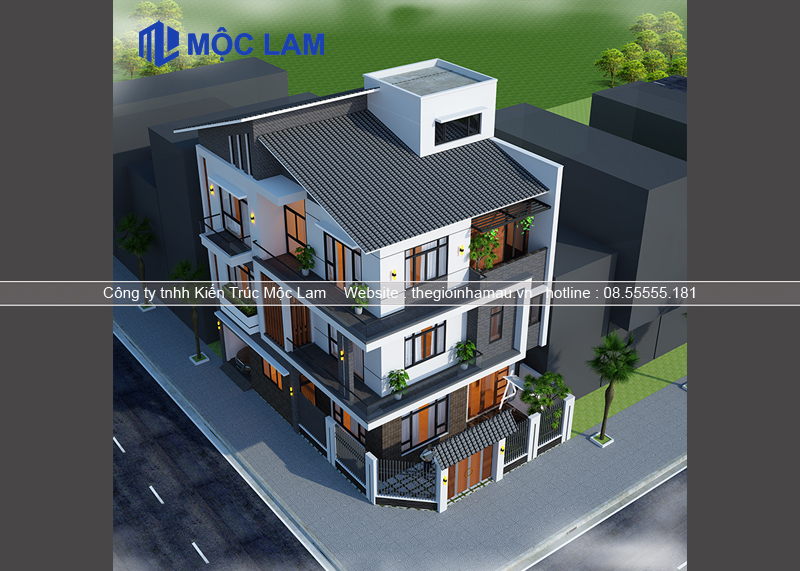 Mẫu Thiết Kế Nhà Lô Góc 3 Tầng Đẹp