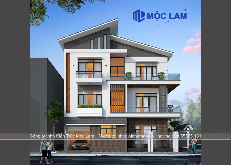 Mẫu Thiết Kế Nhà Lô Góc 3 Tầng Đẹp
