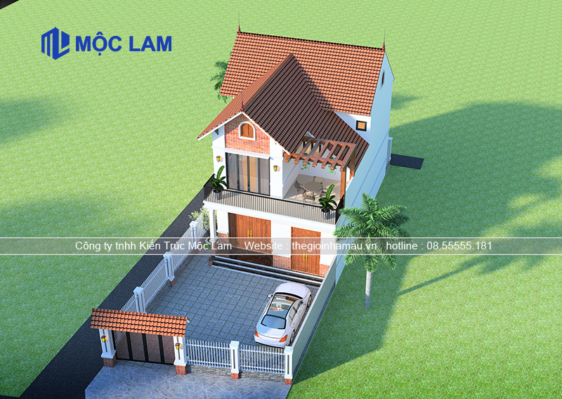 Mẫu thiết kế nhà 2 tầng kích thước 8x12m