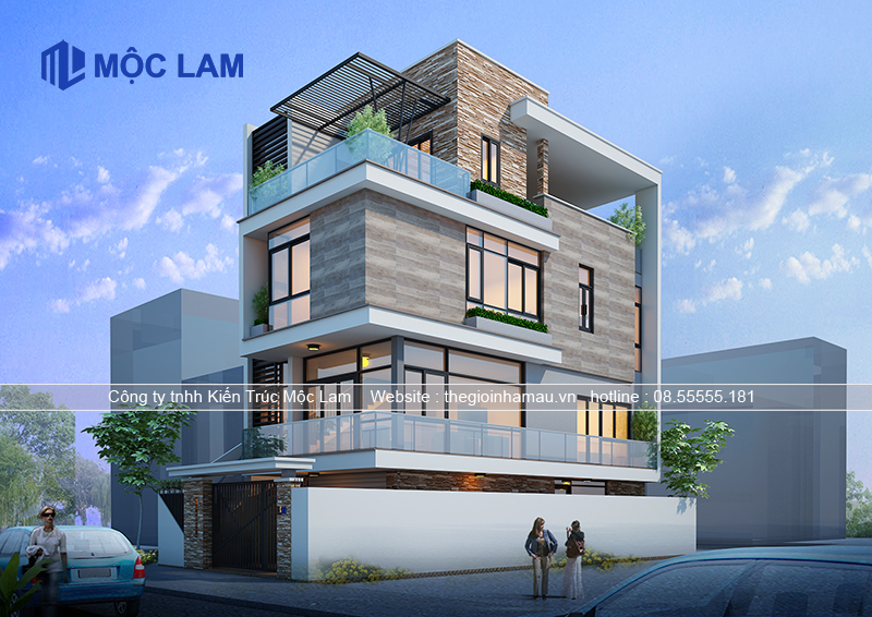 Mẫu biệt thự 4 tầng hiện đại