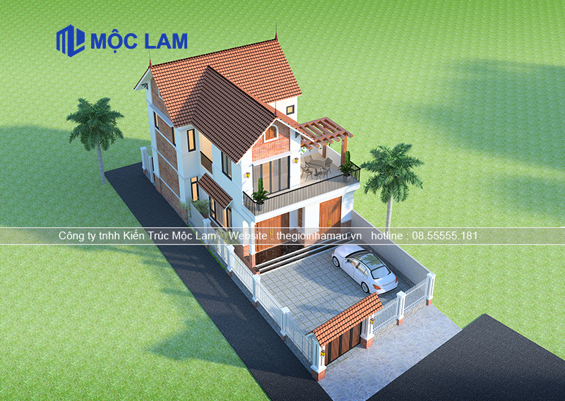 Mẫu thiết kế nhà 2 tầng kích thước 8x12m