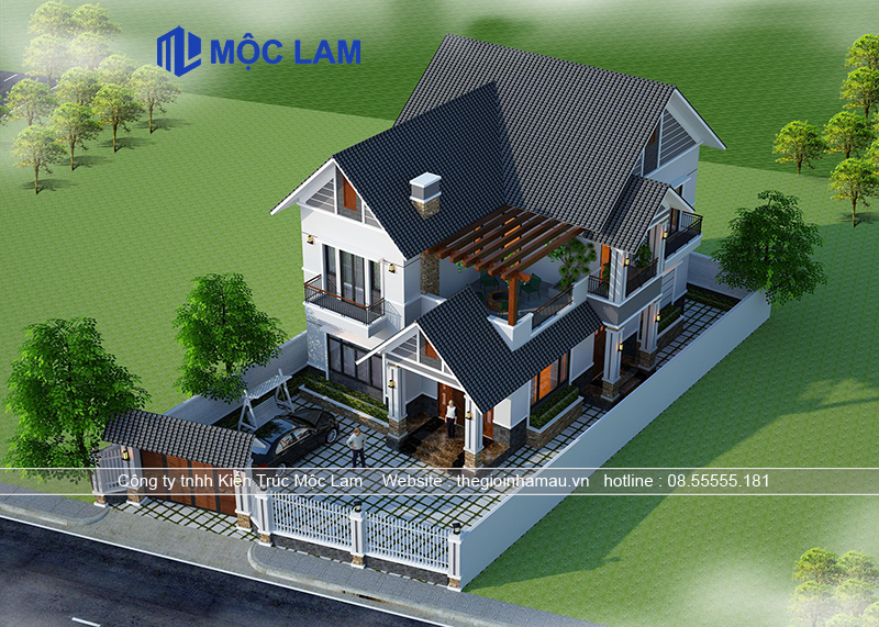 mẫu-thiết-kế-nhà-biệt-thự-mái-thái-2-tầng