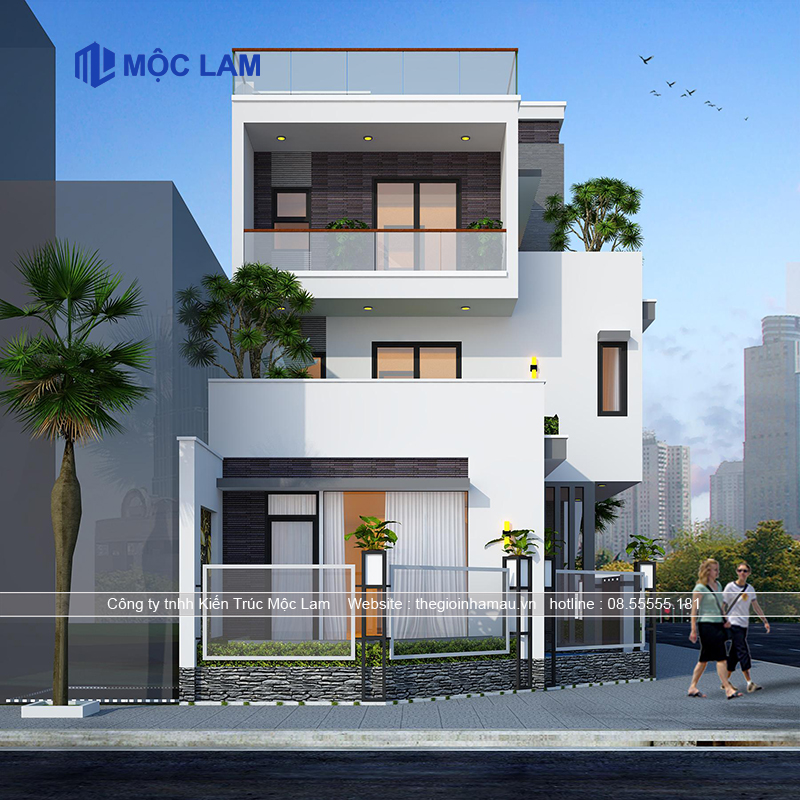 Biệt thự góc 3 tầng hiện đại
