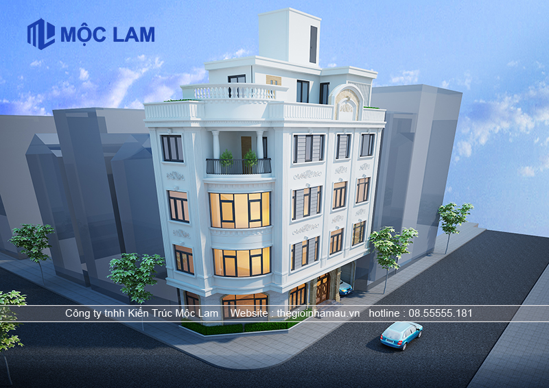 Hình ảnh mẫu nhà 4 tầng lô góc đẹp