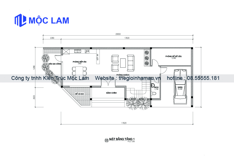 Mẫu Thiết Kế Mặt Bằng Nhà 3 Tầng Hiện Đại