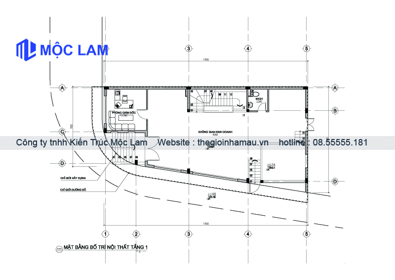 Mặt Bằng Tầng 1 Nhà Góc Phố 3 Tầng
