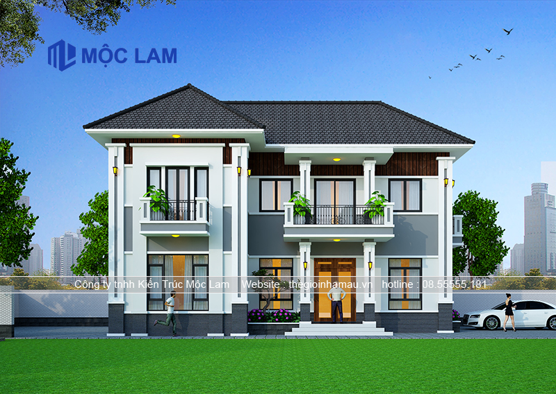 Mẫu Thiết Kế Nhà 2 Tầng Mái Thái 96m2