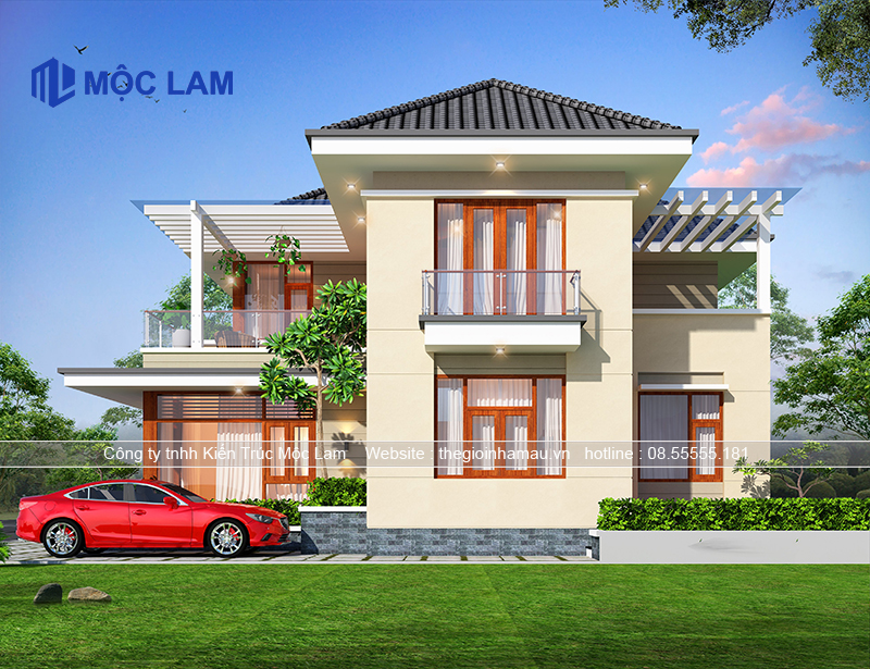 Mẫu Thiết Kế Nhà 2 Tầng Mái Nhật Đẹp