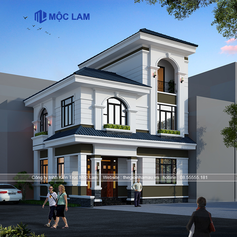 Bản vẽ biệt thự 3 tầng mái thái