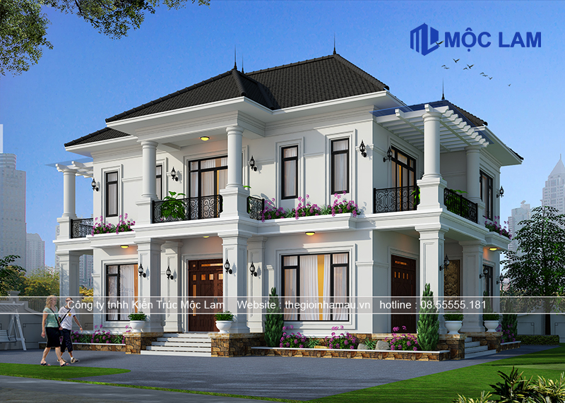 Mẫu Thiết Kế Nhà 2 Tầng Tân Cổ Điển Mái Nhật