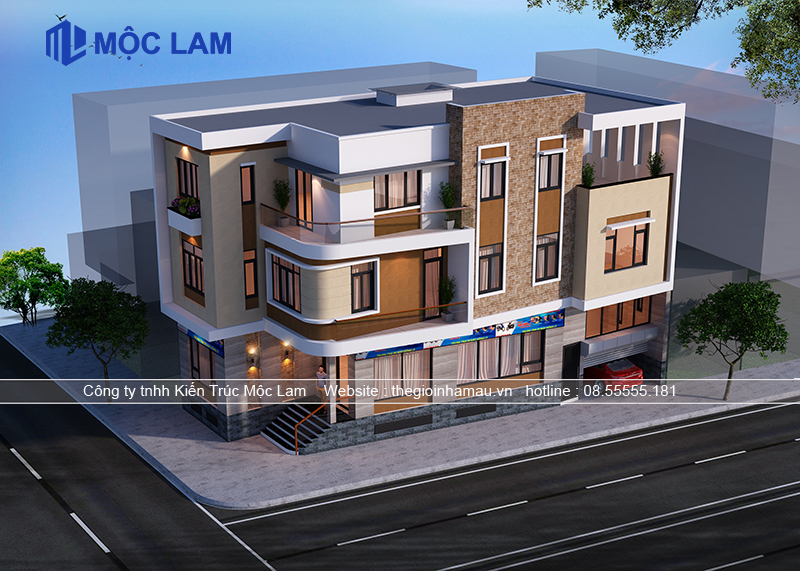 Mẫu Nhà Góc Phố 3 Tầng Đẹp