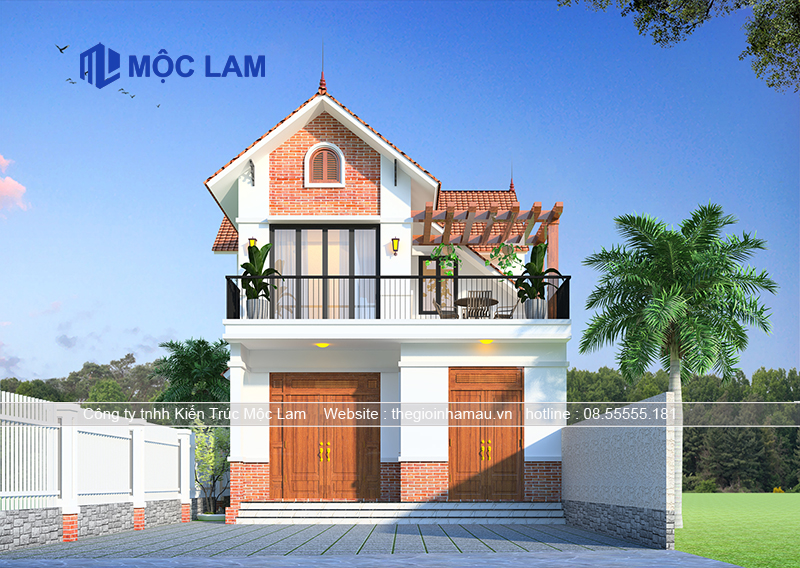 Mẫu thiết kế nhà 2 tầng kích thước 8x12m