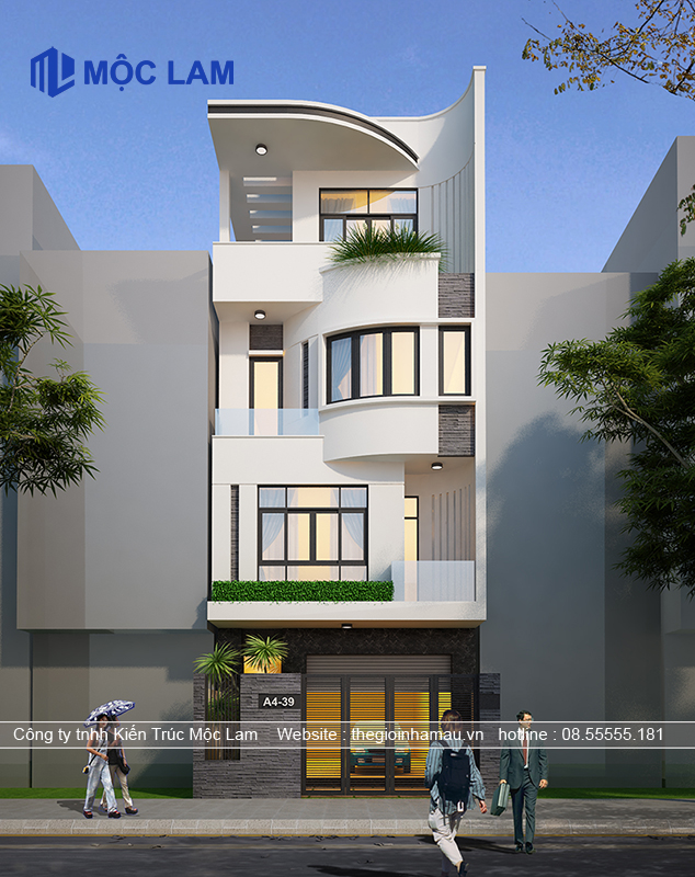 Mẫu nhà phố 4 tầng hiện đại