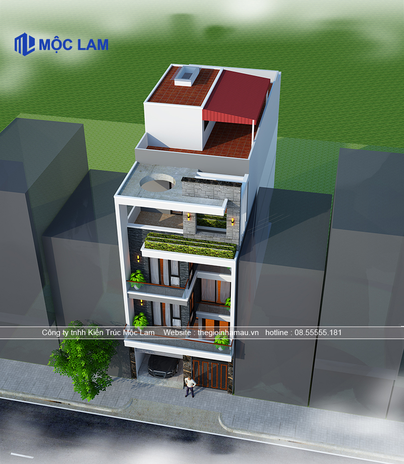 Mẫu nhà phố 4 tầng mặt tiền 6,6m2