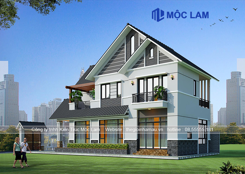 Mẫu Thiết Kế Nhà 2 Tầng Mái Thái 100m2