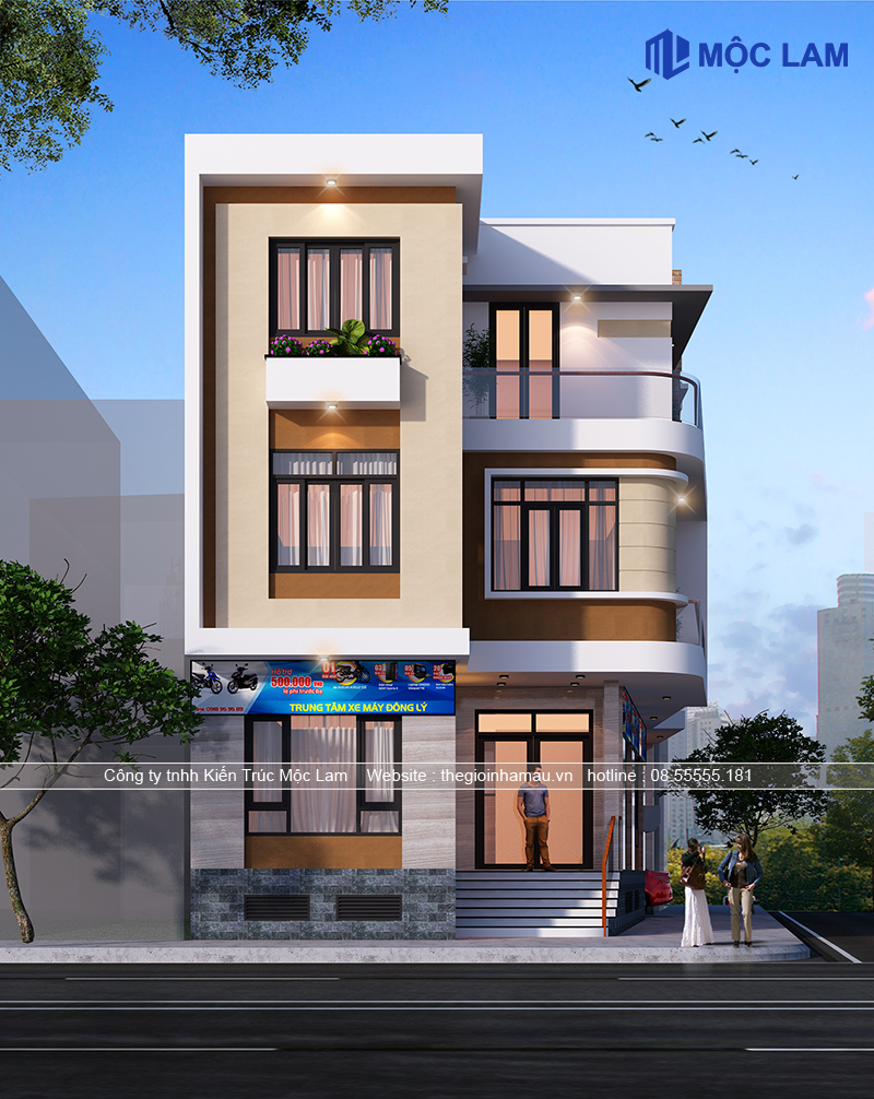 Mẫu Nhà Góc Phố 3 Tầng Đẹp